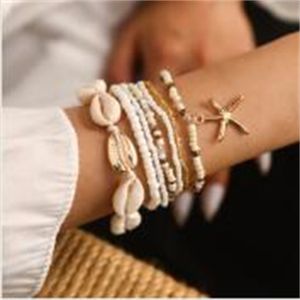 Bohemian Rice Beads Bracelet de pendentif étoile de mer Set Fashion Summer Beach SEA SEA Shel Bracelets Bracelets Bijoux ACCESSOIRES AB242