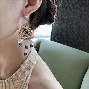 Boucles d'oreilles bohèmes avec pampilles en cristal pour femmes, faites à la main, personnalité, nouveaux bijoux, vente en gros