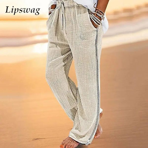 Bohemian Style Pantalon décontracté Men Vintage plissé en coton panton
