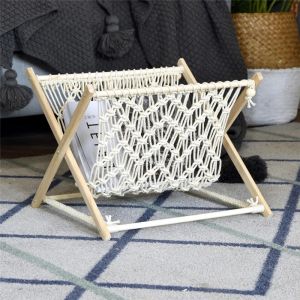 Bohemian Style Magazine moderne rack moderne tissé à la main Beau et solide pliable étagère de rangement de bibliothèque durable pour chambre à coucher