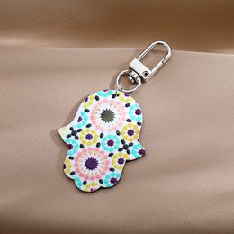 Boheemse stijl vintage kleurrijke patroon hand boze oog sleutelhangers versieren sieraden