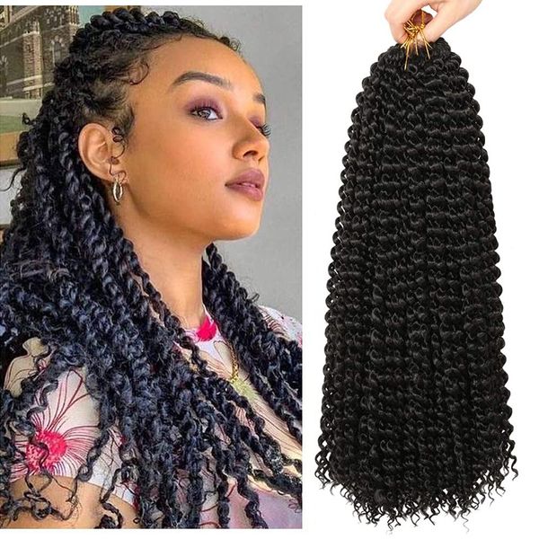 Bohème vague d'eau Passion torsion cheveux Locs Crochet tressage cheveux 22 pouces de Long Ombre pré torsadé Passion torsion cheveux