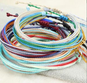 Tobillera trenzada de alambre de cera impermeable bohemio, tobillera ondulada de surfista de playa de verano, pulseras de amistad hechas a mano ajustables para hombres y mujeres