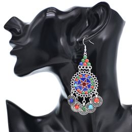 Boucles d'oreilles bohémienes gitanes ethnique gitan poule cadère drop chariques jhumka drogue turc des boucles d'oreilles étoiles féminina