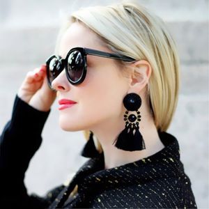 Boho kralen merk lange kwastje drop dangle oorbel voor vrouwen zomer vintage etnische verklaring mode-sieraden huwelijksgeschenk