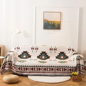 Boho Bed Deken Geometrie Azteekse Baja Dekens Etnische Sofa Cover Hoes Decor Gooi Muur Opknoping Wandtapijt Tapijt Cobertor 240229