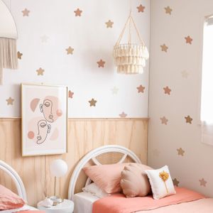 Boho dessin animé étoiles créatives Stickers muraux pour chambre d'enfants bébé fille garçons chambre décoration papier peint nordique pépinière décalcomanies