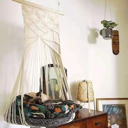 Boho Cat Swing Cage Macrame Macrame Membres Soutenir Nordic Pet House Cats suspendus Souets de chaise de sommeil Toy Four Seasons Disponible