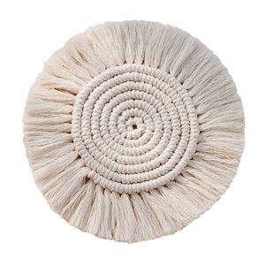 Boho Coasters Mats Beige absorberende placemat voor houten tafelbescherming geweven handgemaakte huisverwarming geschenkcadeautjes voor nieuw huis