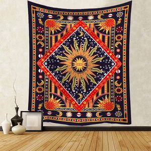boho decor witchcraft wall hanging cloth tapestries astrology bedroom headboard tapestry sun moon bohemian tenture mural