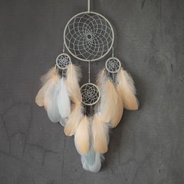 Dream Catcher Boho Decor Handmade Gift Wall Hanging Decor Art Ornament Crafts Circle Feather For Kids Slaapkamer Wedding Festival 16 x 50 cm 1222980