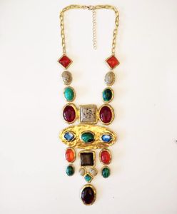 Boho Etnische Maxi Lange Hangers S Vrouwen Kleurrijke Faux Stone Vitnage ZA Sieraden Verklaring Indian Tribe Necklace