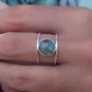 Boho vrouwelijke grote maansteen ring unieke stijl gouden kleur bruiloft sieraden belofte verlovingsringen voor vrouwen1