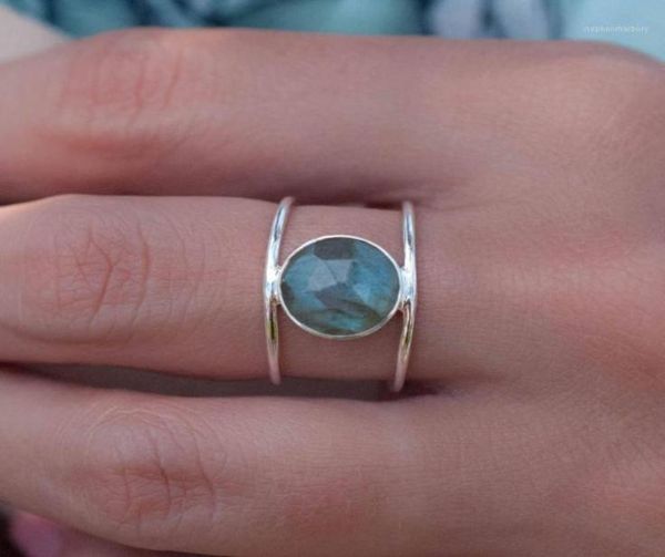 Boho Femme Big Moonstone Ring Unique Style Gold Couleur de mariage Bijoux Promesse de fiançailles pour femmes17024919