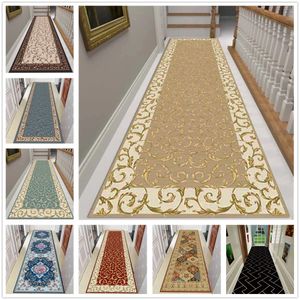 Boho Floral Red Corridor Halway Carpets Bedroom Living Room Area Rapier Islam Prayer tapis Cuisine Carpet Nat de salle de bain sans glissement
