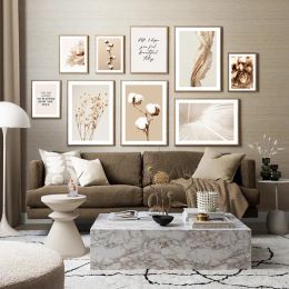 Boho Flower Pictures for Home Design Vintage Wall Art Canvas Posters en Prints Interior Paintings Living Room Decoratie