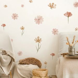 Boho Flowers Wall Autocollants aquarelle Chambre salon Home Decor Art Ecofriely amovible décalandes PVC Mindicules 240429