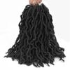 Boho déesse locations synthétiques droite 1b bug 12 pouces fausse locs 18 crochet tressage cheveux Europe Etats-Unis Black tissé cheveux