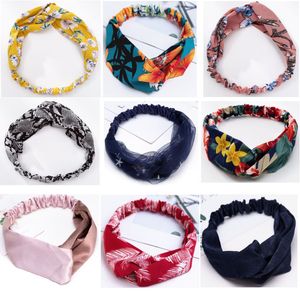 Diademas bohemias para mujeres y niñas, bandas elásticas cruzadas para el cabello, diademas de flores para Yoga, accesorios HH21-383