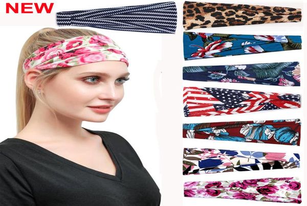 Boho Bandbands Printing Hair Band Fashion Head Trew Band Vintage Elastic Fabric Elastic Turban Sports Yoga Band Subs Transwer ABSO7151567