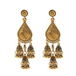 Boho Indian Jhumka Sieraden Kleine Bells Lange Kwastje Drop Earring Bohemen Vintage Etnische Bungelende oorbellen voor vrouwen