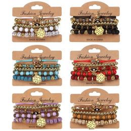 Boho bijoux éléphant Bracelets pour femmes été perles d'argile polymère Bracelet en cristal perles multicouches filles Boho bijoux accessoires