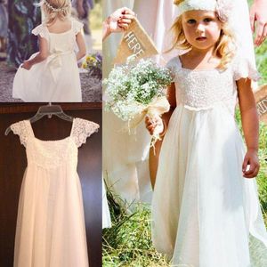 Robe de demoiselle d'honneur en dentelle style Boho, pour fête de mariage bohème, robes de Communion pour petites filles, robe de bal d'anniversaire, personnalisée