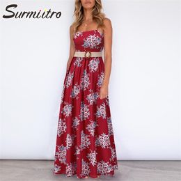 Boho Long Spaghetti Strap Robe Été Femmes Hors Épaule Longueur Tunique Plage Maxi Robe Femme Avec Ceinture 210421