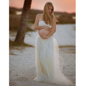 Boho Long Tulle Jupe Pour Femmes Maternité Femme Enceinte Tutu Jupes Pour Tirer Sur Mesure Grossesse Bas