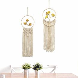 Boho Macrame Tapestry Mur de décoration suspendue Ensemble de 2 ornements bohèques pour la chambre Dorme de salon Dorme Nursery Party Forydrop 240328