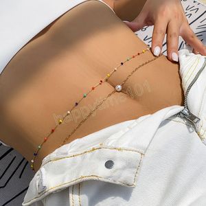 Boho Multi-Layer Belly Chain Women's Simple Sexy Crystal Beads Body Chain Bikini Beach Taille Chains Summer Sieraden Gift