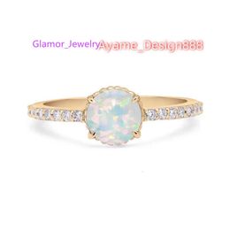 Boho Natural Bijoux femmes hommes Gemstone Sterling Sier Diamond Opal Marriage Ring Lyr0664