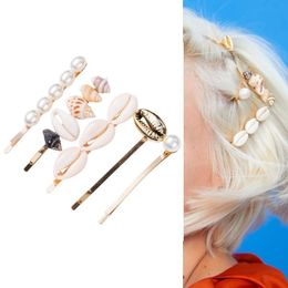 Boho natuurlijke shell haarclips voor vrouwen 2020 Boheemse strand meisje conch zeester barrette set voor dame handgemaakte haaraccessoires