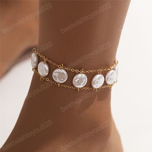 Boho parelketting enkelbandje voor vrouwen bruiloft zomer strand enkelband op been blote voeten Y2K sieraden