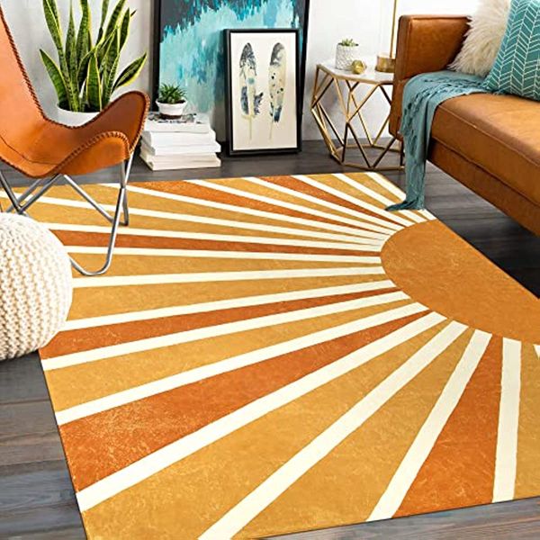 Boho Rainbow Sun Carpet For Salon Room Home Decor Sofa Table Tapis de grande zone