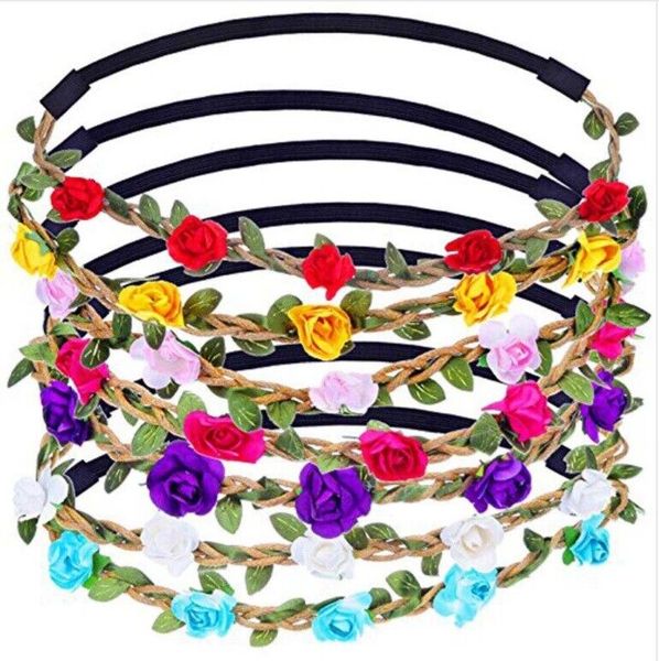 Boho Rose Flower Headband Band Alice Festival Hippy 10 colores - 10% de descuento 3+