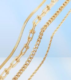 Boho-stijl gelaagde mode U-vormige visgraat touw en kinketting set sieraden fabriek directe s-kettingen332m1365534