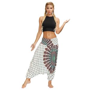 Boho stijl lange harembroek losse broek Aladdin hippie wijde pijpen bloeiers strand Boheemse broek dames hoge taille