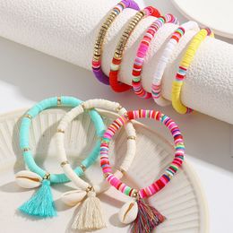 Boho Style Tassel Beaded Bracelet Vrouwen Shell Beach Travel Armbanden Cadeau voor liefde vriendin