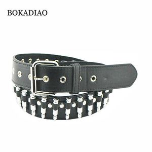 Bokadiao hommes ceinture en cuir Punk balles Rivet mode moto ceintures pour femmes luxe jean ceinture femme sangle haute qualité Q0630