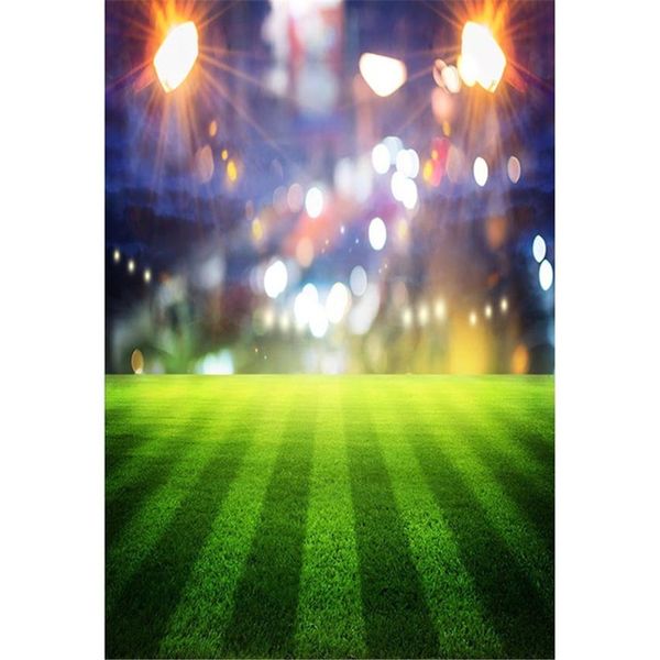 Bokeh projecteur vert terrain de Football photographie décors stade sport Match garçon enfants fête thème Photo stand fond