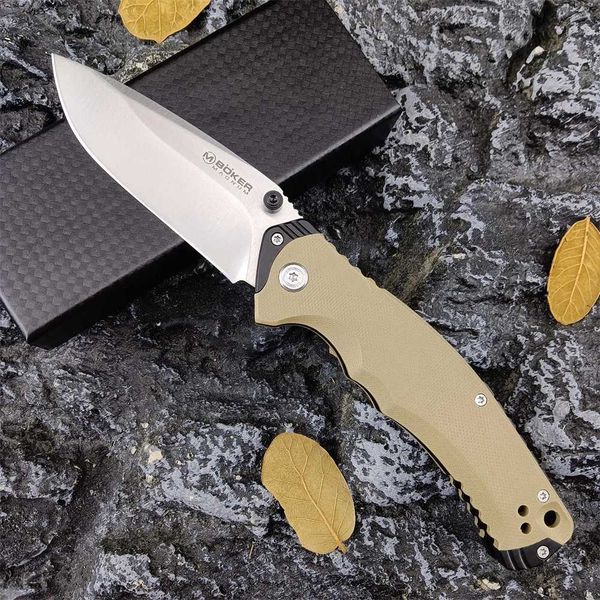 Boker Plegador de bolsillo plegable 3.46 BLADE EDC Survival Self Defense Rescate Tactical FACA G10 Handle Camping Axe is Flipper