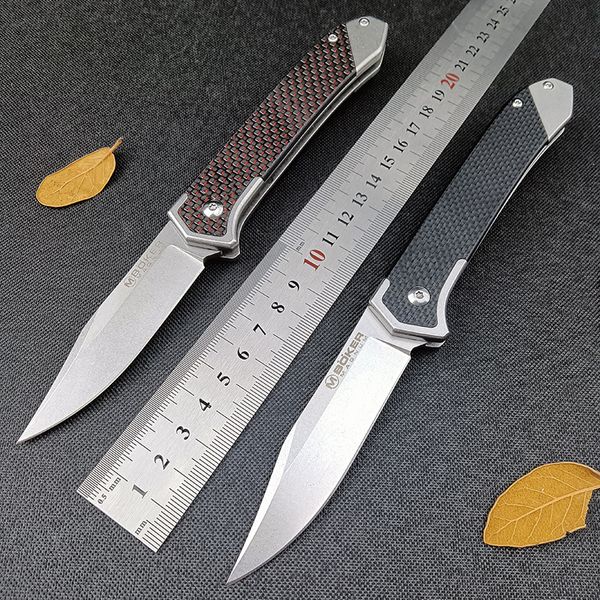 BOKER Cuchillo de bolsillo plegable Herramienta EDC cuchillos de caza de supervivencia para acampar Alta dureza G10 Cortador afilado Cuchillas tácticas Cuchillos para exteriores de marca