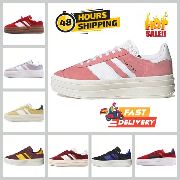 Chaussures de créateur audacieuses à semelles épaisses décontractées Bliss Pink Purple Glow Gum Velvet Trainers et Vegan Cream Collegiate Green Dhgate Jogging Walking Sports Sneakers