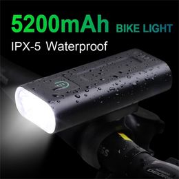 BOLER 1000 Lumens Phare de vélo 5200mAh comme banque d'alimentation USB rechargeable Lumière de vélo avant IPX5 Étanche VTT Lampe de poche 220721