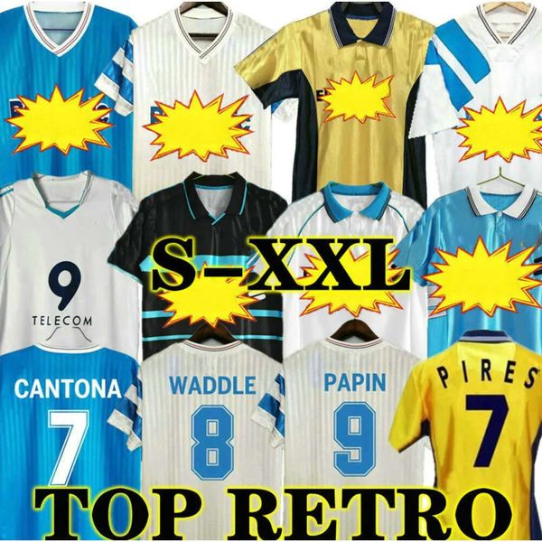 BOLI 1990 Waddle Retro HOME Soccer Jersey Marseill 05 06 91 92 93 98 99 LEJOS Papin Cantona DESAILLY Camiseta de fútbol clásica de regreso