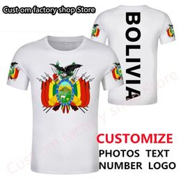 Bolivie bricolage gratuit drapeau personnalisé Chuquisaca lettre impression t-shirt jeunesse football sport Jersey en gros Harajuku Top 220620