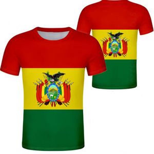 Bolivia t-shirt DIY Free Custom Made Name Number Bol Land T-shirt Bo Nation Flag Spanish College Bolivian Print Photo kleding