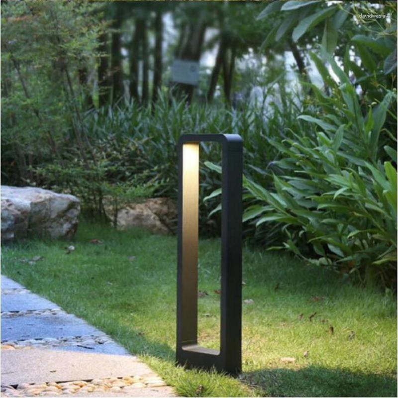 Лампа Bollards Освещение алюминиевая газонная колонна легкая открытая сад двор ландшафтная вилла