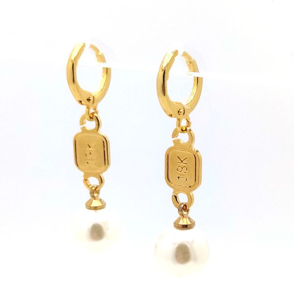 Bollywood-pendientes de oro amarillo de 18 quilates para mujer, joyería elegante, pendientes de perlas indias de agua salada, aro con Clip de gota genuino de 10mm